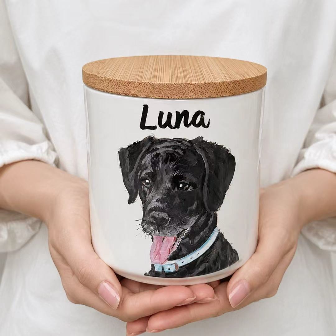 Custom Hand-Painted Pet Memorial Box, Urn For Ashes, Fur & Hair, Personalized Dog Cat Loss Keepsake