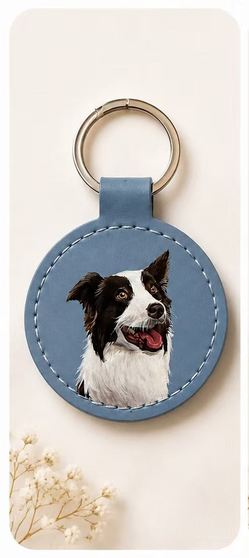Custom Pet Portrait Keychain - Cute Gift for Her & Pet Lovers | PawMuse