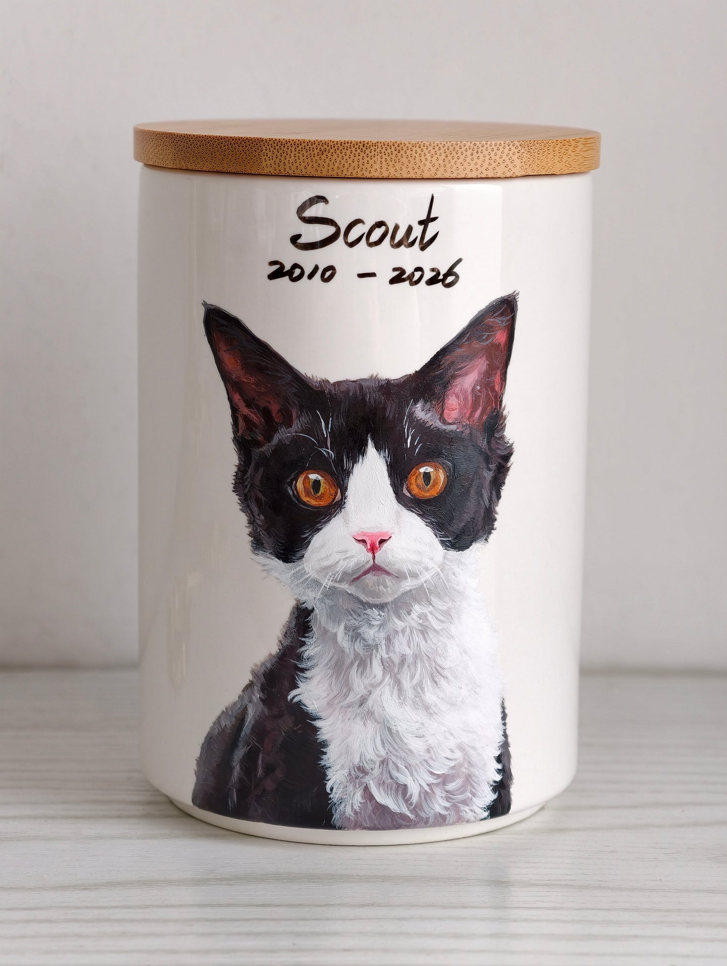 Custom Hand-Painted Pet Memorial Box, Urn For Ashes, Fur & Hair, Personalized Dog Cat Loss Keepsake
